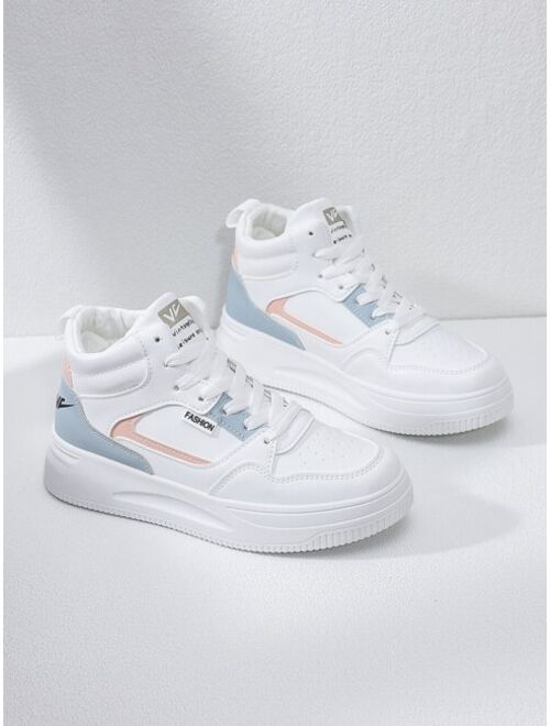 Shein Colorblock Lace-up Front Skate Shoes