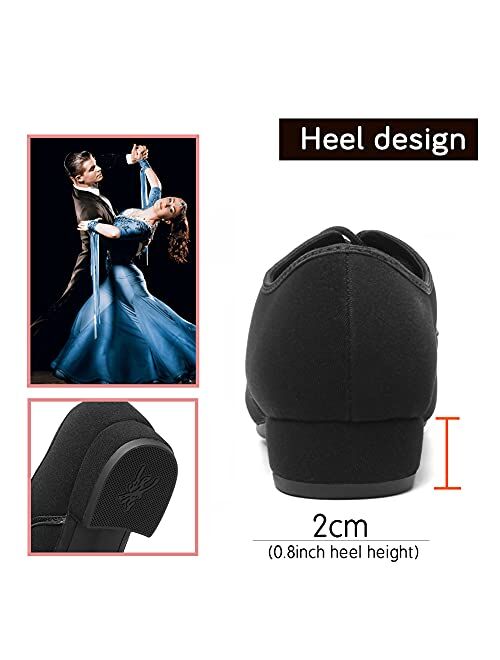 HIPPOSEUS Men's Ballroom Dance Shoes Latin Tango Morden Rumba Social Dance Shoes Low Heel 1",Model M2