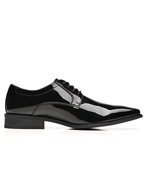 Buy Faranzi Tuxedo Shoes Patent Leather Wedding Shoes for Men Cap Toe ...