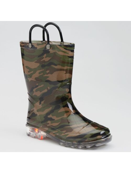 Western Chief Boys' Camouflage Light-Up Rain Boots