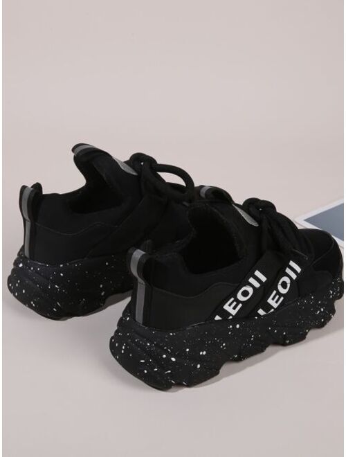 Shein Letter Graphic Lace-up Front Chunky Sneakers