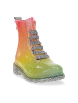 Girls' Waterproof Combat Rain Boots