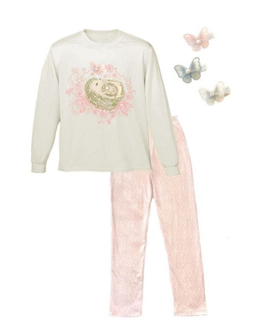 Mi Amore Gigi Little and Big Girls Interchangeable 3D Butterfly and Hedgehog Graphic Pajama Set, 5 Piece