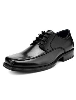 Temeshu Men's Classic Dress Shoes Lace-up Casual Business Formal Oxfords Square Toe Lightweight