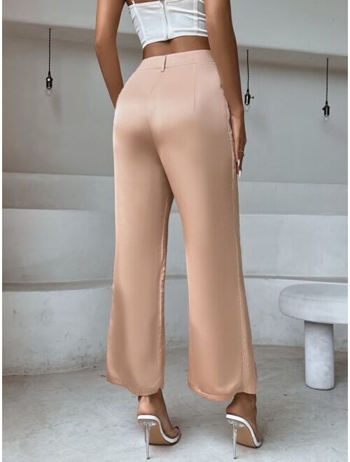 Shein Button Front Split Hem Pants
