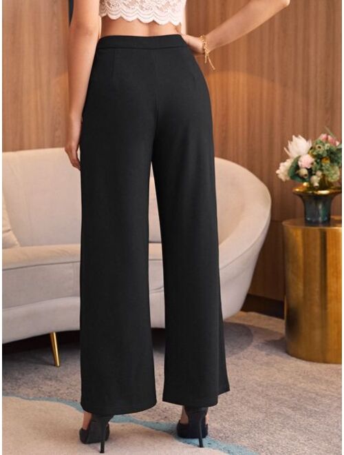 SHEIN Solid Split Thigh Pants