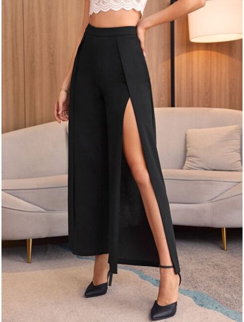 SHEIN Solid Split Thigh Pants