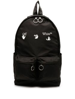 Off-White logo-print two-tone backpack