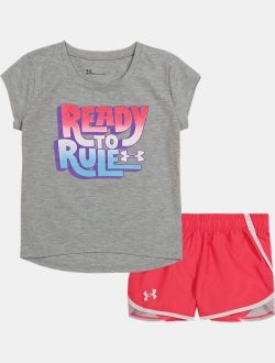 Girls' Pre-School UA Ready To Rule Logo Shorts Set