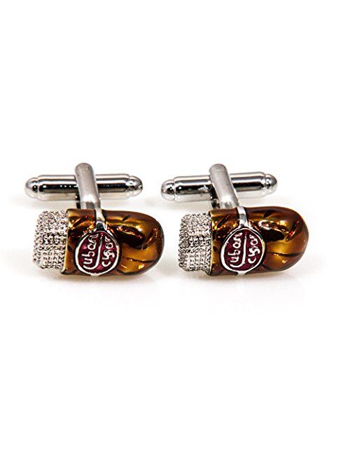 MRCUFF Cuban Cigar Pair Cufflinks in a Presentation Gift Box & Polishing Cloth