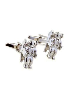 MRCUFF Astronaut Pair of Cufflinks in a Presentation Gift Box & Polishing Cloth
