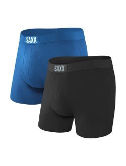 Underwear Co. SAXX Men's Underwear VIBE Boxer Briefs with Built-In BallPark Pouch Support Pack of 2,SMU