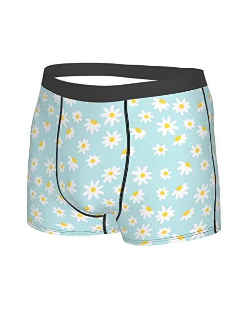 zudehae Daisy Men's Boxer Briefs Comfortable soft Printed Boxer shorts elasticity Underwear Underpants Gifts for youth Black