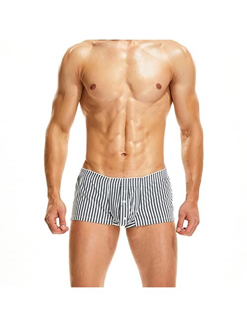 LBJTAKDP Mens Underwear Plaid Trunks Shorts with Pouch Bulge Enhancing Boxer Brief Bikini Comfortable Soft Breathable Sexy