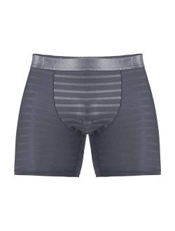 Sunaei Plus Size Men Stripes Trunks Underwear Breathable Mesh Sheer Sexy Boxer Briefs Mens Comfy Stretch Underpants
