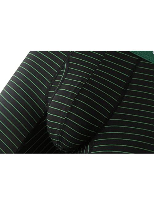 CAVEHEROMEN Men's Cotton Stretch Classics Boxer Briefs Underwear with Stripe Print
