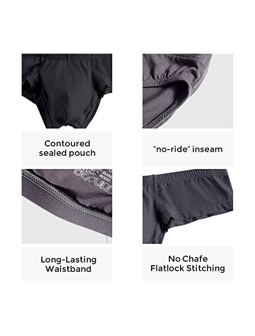 HOOFESAN Mens Micro Modal Bikini Briefs Sexy Low Rise Half Back Coverage Underwear Multipack