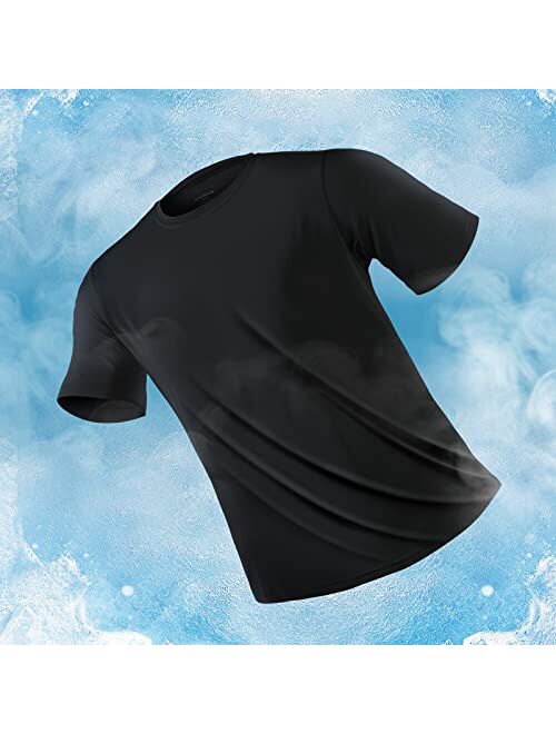 Elegear Men's T-Shirts Cooling Shirts Short Sleeve Tee Stretch Breathable Mens Undershirts Crewneck
