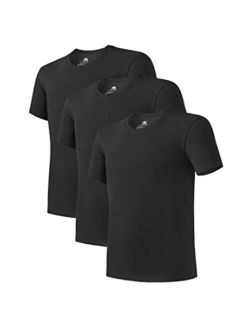 Men's Cotton Undershirts Tagless V Neck Plain T Shirts ComfortSoft Classic Tees 3 Pack