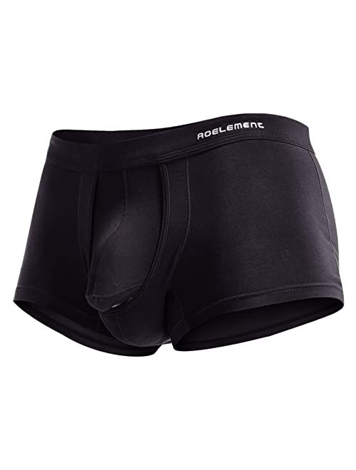 Saohuo Men's Boxer Briefs Sexy Elephant Nose Style Ball Hammock Pouch Underwear Breathable Ice Silk Comfortable Underwear