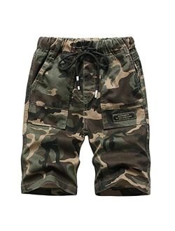 LOKTARC Boys Pull On Camo Shorts Kids Bermuda Summer Knee Length Pants