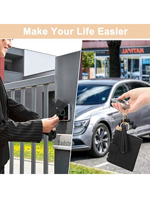 Unistybag Wristlet Keychain for Women Silicone Key Ring Bracelet Wristlet Wallet Bracelet Keychain Card Holder Keyring