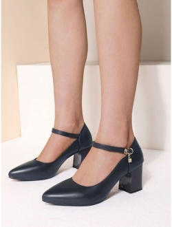 Rhinestone Decor Mary Jane Pumps