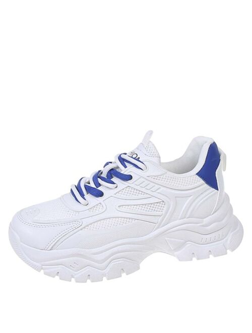 Shein Colorblock Lace-up Front Chunky Sneakers