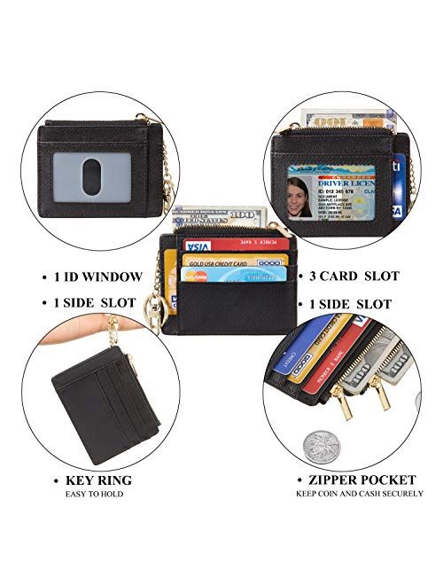 Sodsay Card Case Slim Front Pocket Wallet for Women Credit Card Holder with Keychain