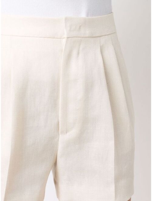 Tagliatore double-breasted linen shorts suit