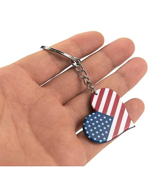 Juvale 24 Pack American Flag Keychain, 4th of July Party Favors, Celebration Essentials (2 x 4 in)