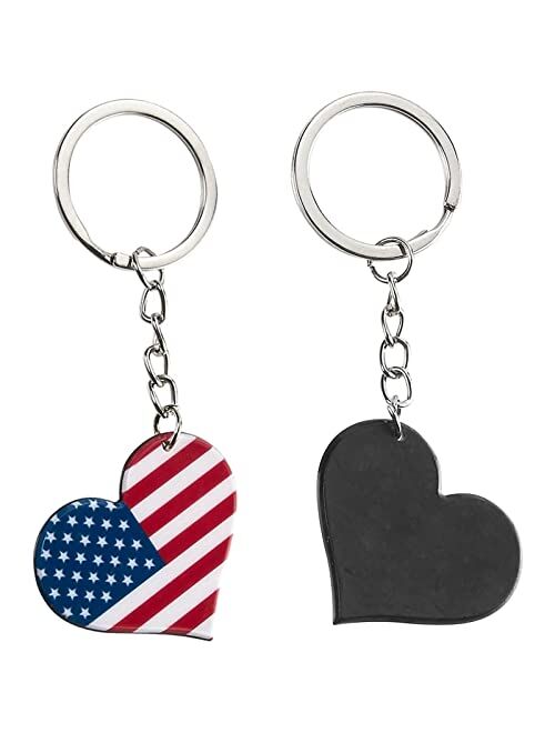 Juvale 24 Pack American Flag Keychain, 4th of July Party Favors, Celebration Essentials (2 x 4 in)