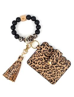 Wristlet Keychain for Women, Basima Silicone Beaded Keychain Bracelet, Car Key Chain Wristlet with Wallet