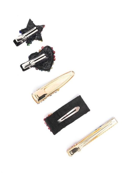 Monnalisa bead-embellished hair clip (set of 5)