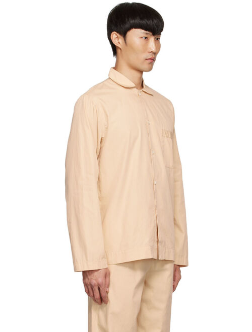 Tekla Beige Organic Cotton Pyjama Shirt