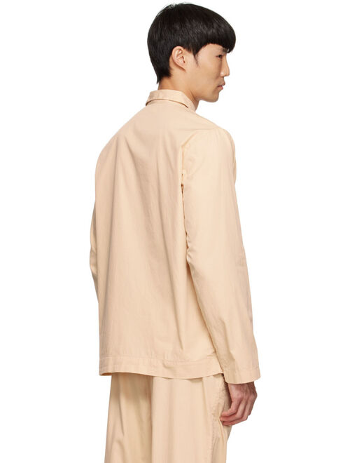 Tekla Beige Organic Cotton Pyjama Shirt