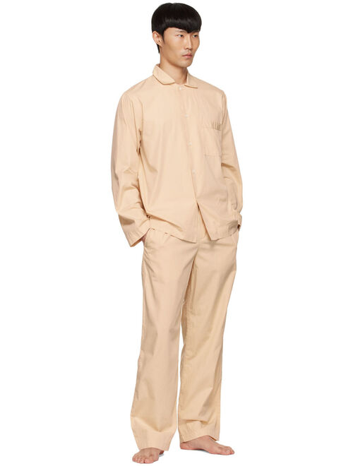 Tekla Beige Organic Cotton Pyjama Shirt