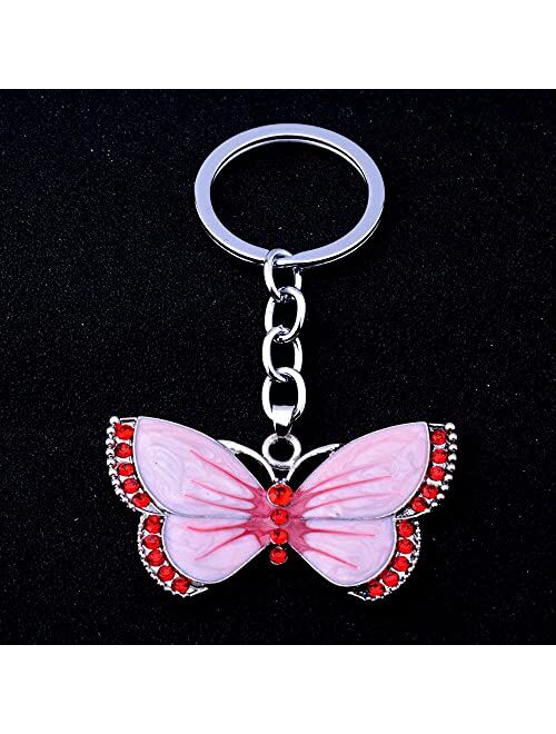 SPDD Butterfly Key Chain,Acrylic Colorful Butterfly Keychains Keyring Cute Keychains Fashion Accessories Jewelry Butterfly Key Ring for Women(Blue)