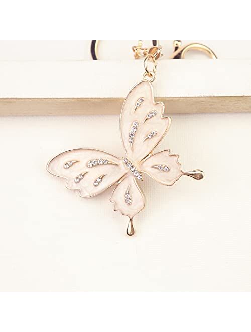 Zhijin Butterfly Keychain - Cute Key Chains,Butterfly Gift,Crystal Bling Diamond keychain,Butterfly Accessories for Women Car Keys
