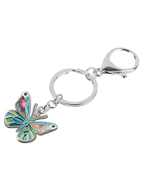 NEWEI Cute Butterfly Keychain Keyrings for Women Girls Kids Purse Charm