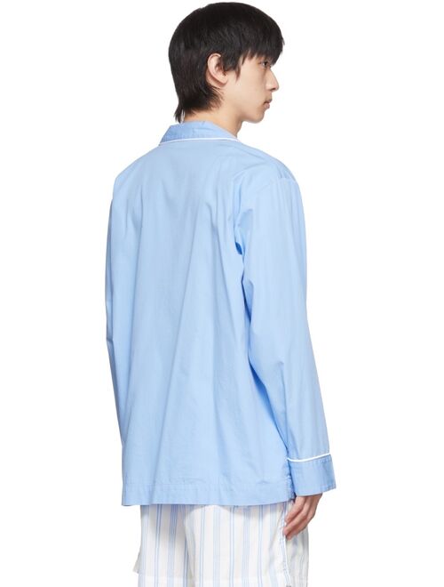 Tekla Blue Organic Cotton Pyjama Shirt