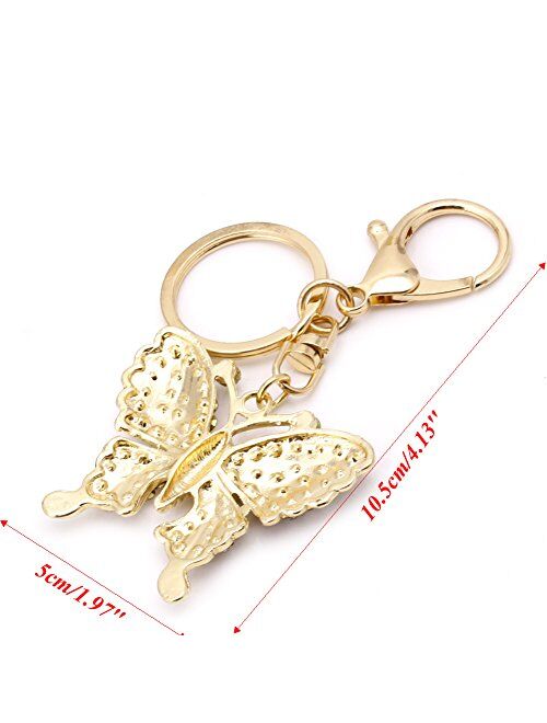 CHBC Crystal Butterfly Keychain Handbag Girl Pendant Key Chain Charm Keyring Keyfob