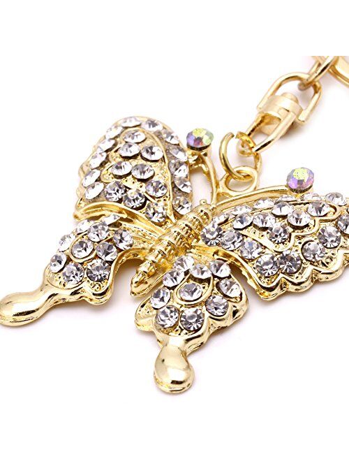 CHBC Crystal Butterfly Keychain Handbag Girl Pendant Key Chain Charm Keyring Keyfob