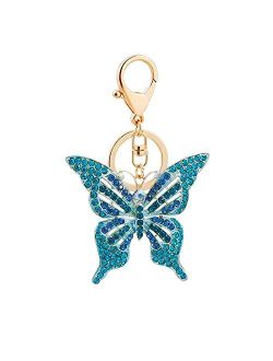 Wanlian Butterfly Bling Rhinestones Keychain for Women, Keyrings as Handbag Accessory