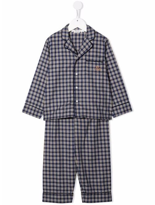 Bonpoint check-print pajama set