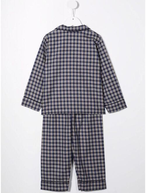 Bonpoint check-print pajama set