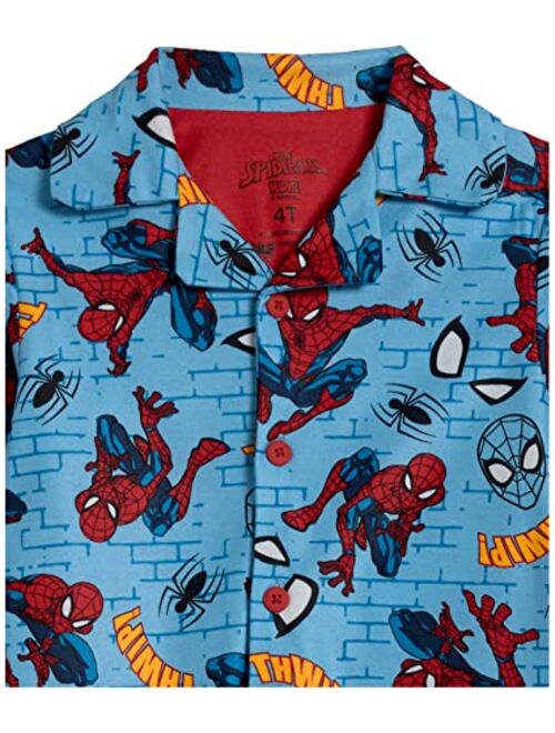 Marvel Boys' Spiderman Button Front Pajama Set