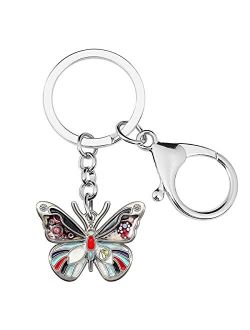 Enamel Metal Adrable Butterfly Keychains For Women Car Rings Purse Novelty Charms GIfts