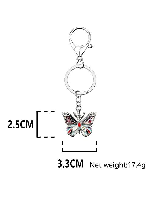 BONSNY Enamel Metal Adrable Butterfly Keychains For Women Car Rings Purse Novelty Charms GIfts