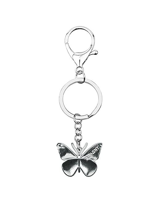 BONSNY Enamel Metal Adrable Butterfly Keychains For Women Car Rings Purse Novelty Charms GIfts